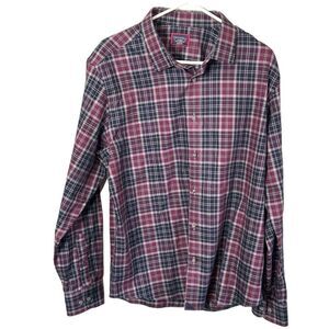 UnTuckit Shirt Men’s Rustico WF Wrinkle Free Slim Fit Plaid Long Sleeve XL